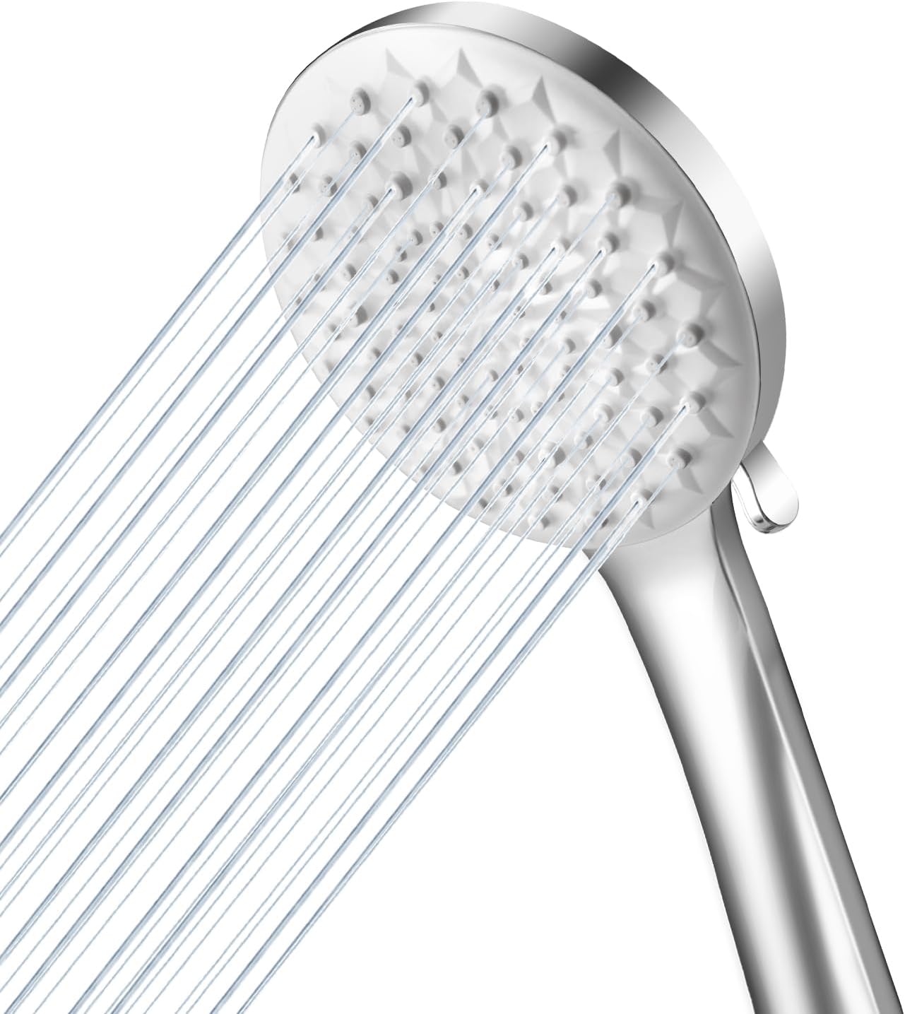 VEHHE Shower Head with 6 Spray Modes, Large Shower Head Round One-Hand Operation, Shower Head High Pressure with Anti-Clogging Silicone Nozzle, Universal Power Shower Head Handheld for Home Gym Spa-0