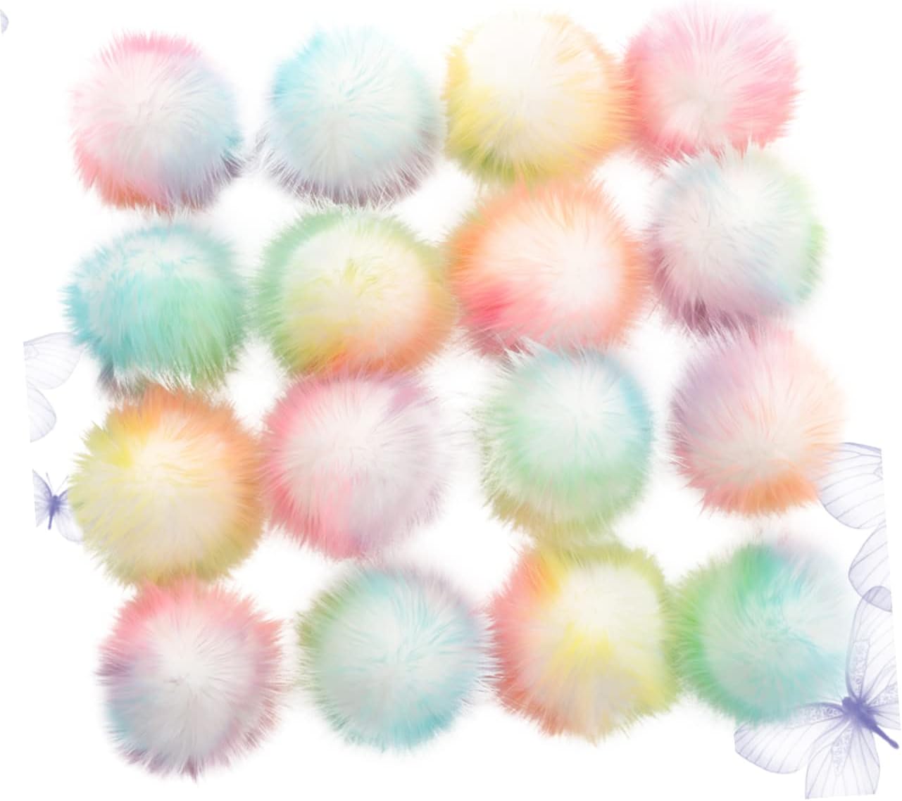 COHEALI 16pcs Faux Fox Fur Pom Pom Clothes Fur Ball Artificial Plush Ball Artificial Plush Fur Ball Fluffy Pompom Fake Fox Fur Balls Mini Pom Pom Balls Fur Scarf DIY Pompom Hat Accessories-1