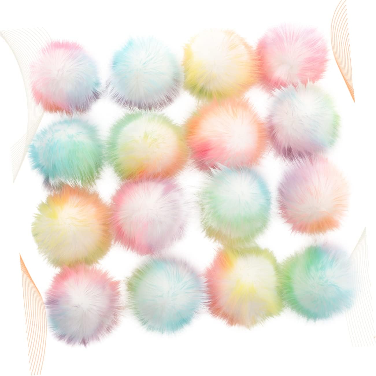 COHEALI 16pcs Faux Fox Fur Pom Pom Clothes Fur Ball Artificial Plush Ball Artificial Plush Fur Ball Fluffy Pompom Fake Fox Fur Balls Mini Pom Pom Balls Fur Scarf DIY Pompom Hat Accessories-3