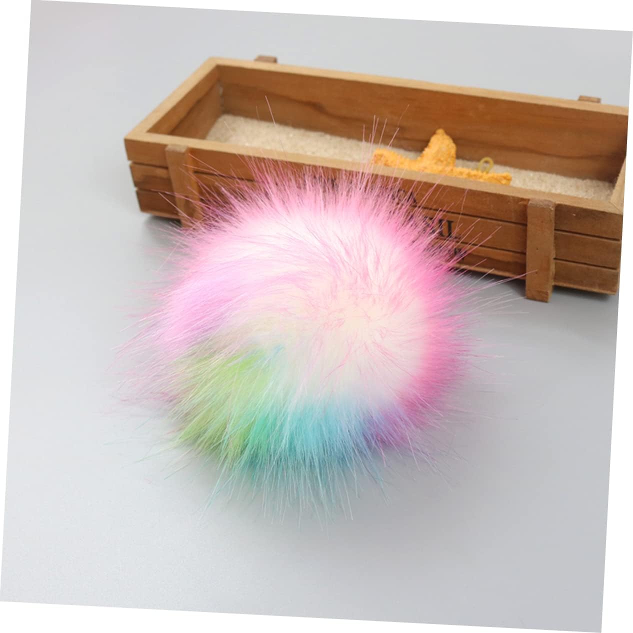 COHEALI 16pcs Faux Fox Fur Pom Pom Clothes Fur Ball Artificial Plush Ball Artificial Plush Fur Ball Fluffy Pompom Fake Fox Fur Balls Mini Pom Pom Balls Fur Scarf DIY Pompom Hat Accessories-8