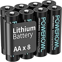 POWEROWL AA Batteries, 1.5V Lithium Batteries, Double A Battery - Pack of 8【Disposable Batteries】