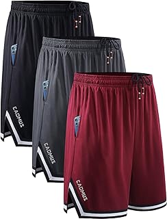 Cadmus 3 Pack Mens Running Shorts Dry Fit Gym Lightweight Sport Athletic Training Shorts with Pockets