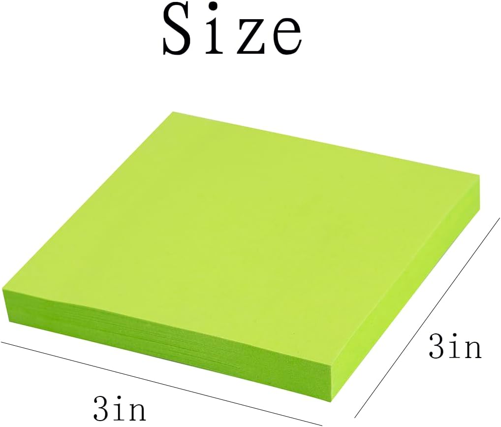 24 Pads - 3 in x 3 in Sticky Notes 8 Colors Post Self Stick Notes Pads, Pastel Stickies Colorful Super Sticking Memo Pads,Strong Adhesive, 82 Sheets/pad,1968 Sheets Total-2