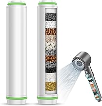 MEKO 2Pack Replacement Shower Head Filter Cartridge Only for ASIN B0CQY4ZT6K, B0CYBSGZK8, B0D3BXLSJZ, B0D3ZXNJP7, Shower Head Filter for Hard Water, Reduces Chlorine, Heavy Metals, Harmful Substances