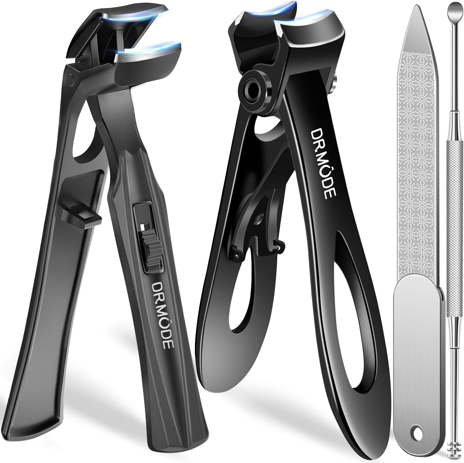 Nail Clippers for Thick Nails for Seniors, 2024 New Angled Head Large German Toe Nail Clippers for Men with Catcher,Heavy Duty Fingernail Clippers with Wide Opening Nail Cutter Women, Black-0