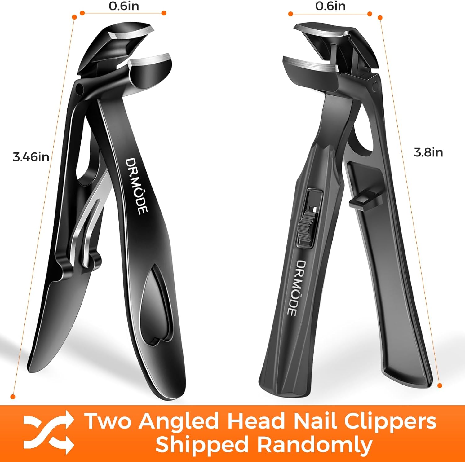 Nail Clippers for Thick Nails for Seniors, 2024 New Angled Head Large German Toe Nail Clippers for Men with Catcher,Heavy Duty Fingernail Clippers with Wide Opening Nail Cutter Women, Black-6