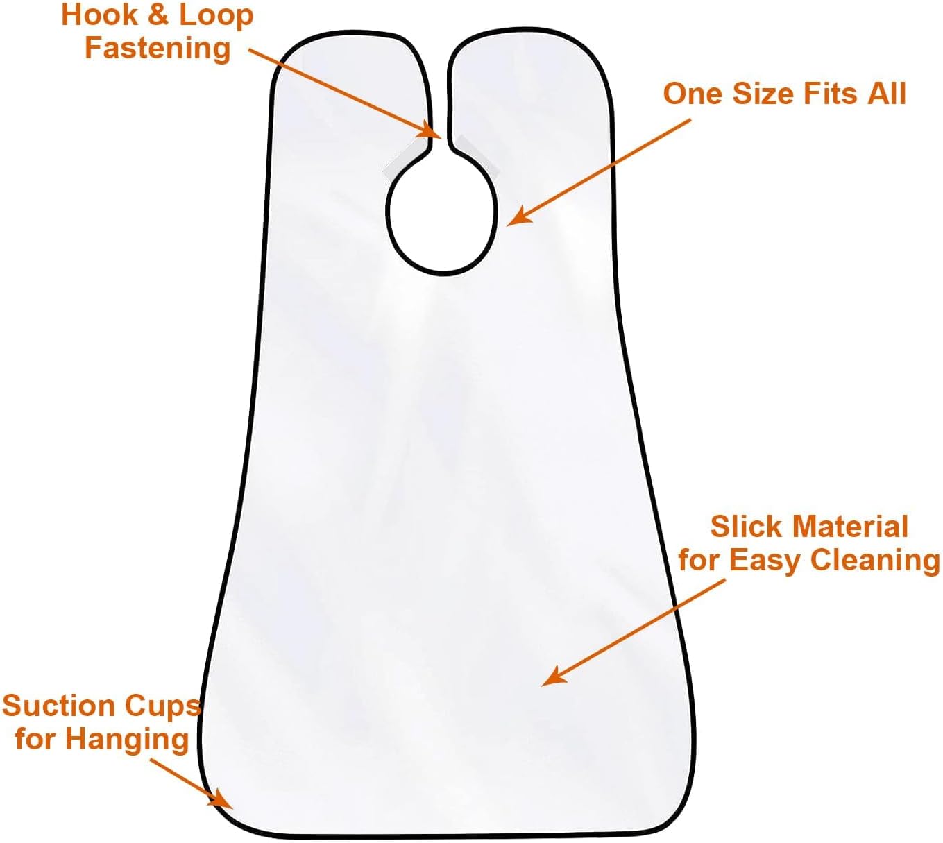 White Beard Bib Beard Catcher, Hair Clippings Catcher & Grooming Cape Apron, Non-Stick & Grooming Cloth, with 3 Suction Cups, Best Gifts for Men, Valentines Gifts-2