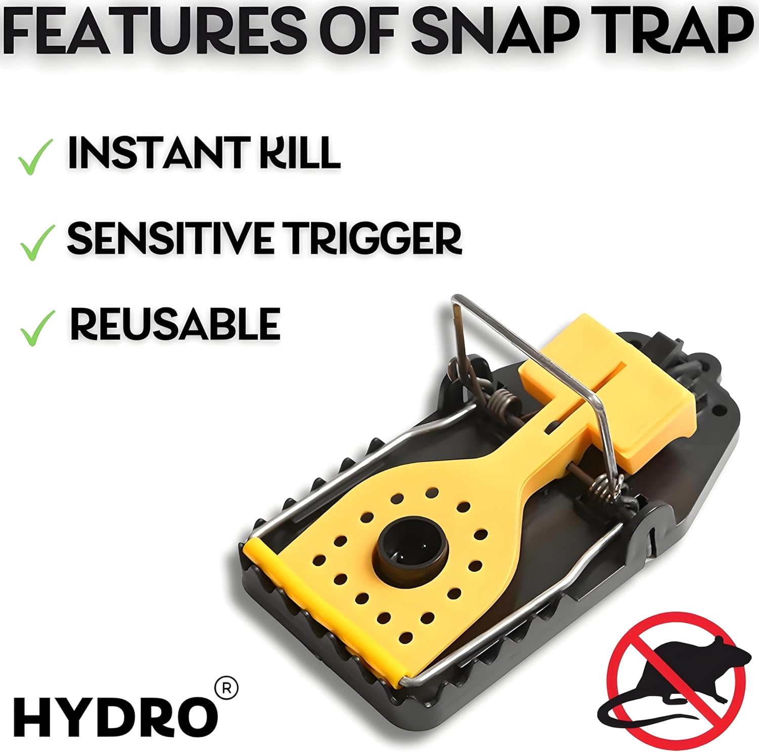 Mouse Traps 8 Pack, Heavy Duty Reusable Snap Traps that Kill Instantly, Highly Sensitive Quick Effective Mice Catcher, MouseTrap for Indoors and Outdoors, Effective Rodent Trap by Hydro-2