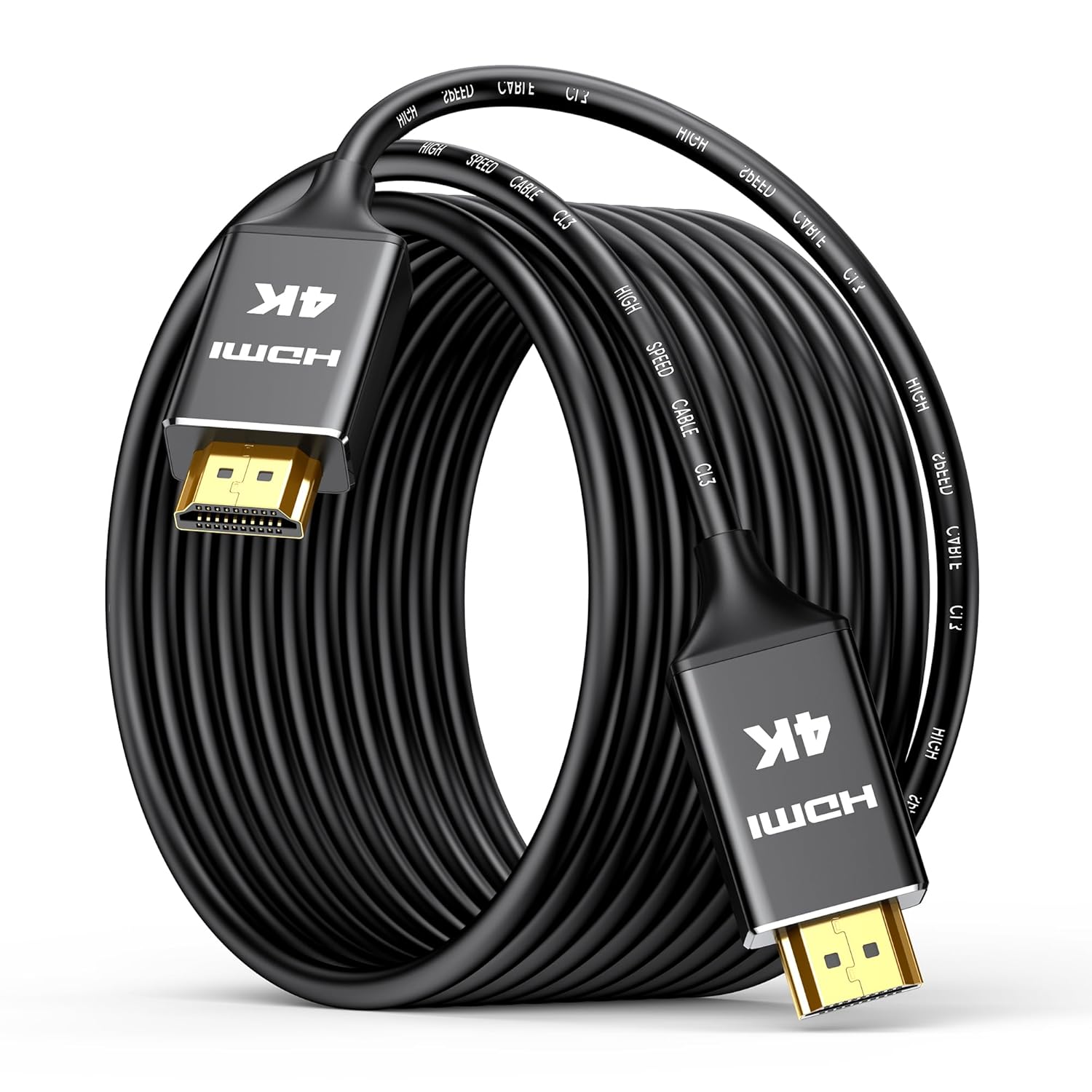 Highwings 4K Long HDMI Cable 12M | in-Wall CL3 Rated HDMI Cable 2.0 | Support HDR10 8/10bit 18Gbps HDCP2.2 ARC | High Speed HD Shielded Cord | Compatible with Laptop, PC, HDTV, Projector-0