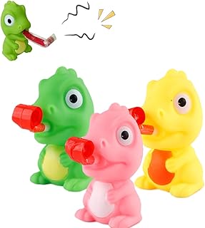 3 Pack Creative Squeeze Toys Dinosaurs with Tongue Sticking Out, Funny, Party Favor, Novelty Relief Squeeze Toys Funny Gags Gifts for Kids Adults ,Sensory Toys with Sound