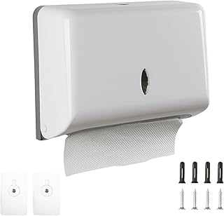 Oungy Paper Towel Dispenser, Hand Towel Dispenser Wall Mounted, C-Fold/Multifold Paper Hand Towel Commercial Paper Hand Towel Dispenser for Bathroom, Kitchen, Resturant (Hold 200 Paper, White)