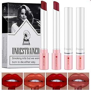 Leogony 4PCS Lipstick Sets For Women, Lip Plumping Stick Sets For Teenage Girls, Waterproof Nude Lipstick Set