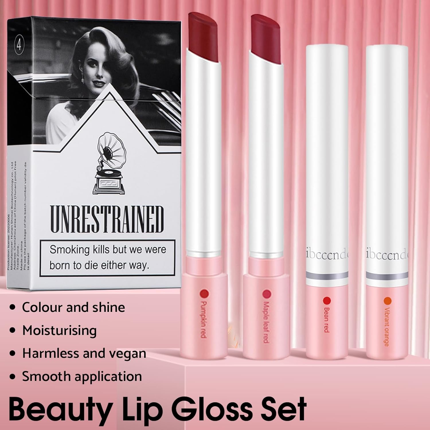 Leogony 4PCS Lipstick Sets For Women, Lip Plumping Stick Sets For Teenage Girls, Waterproof Nude Lipstick Set-1