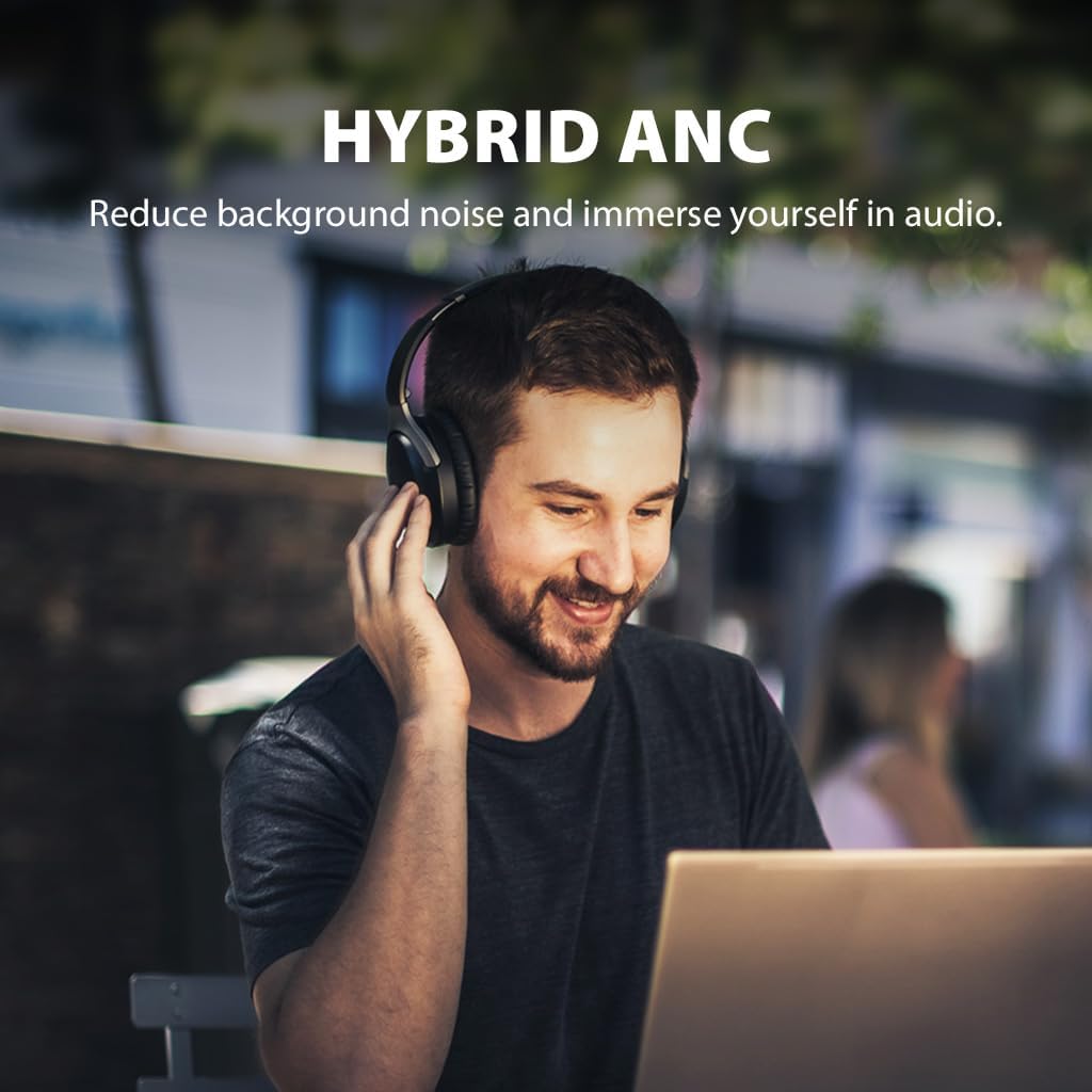 Avantree Aria 3 [2024 Version] - Bluetooth 5.3 Active Noise-Cancelling Headphones Over-Ear, with Wireless HD Audio, Spacious & Comfortable Fit, Dual Connectivity, and 55hr Extended Playtime-1