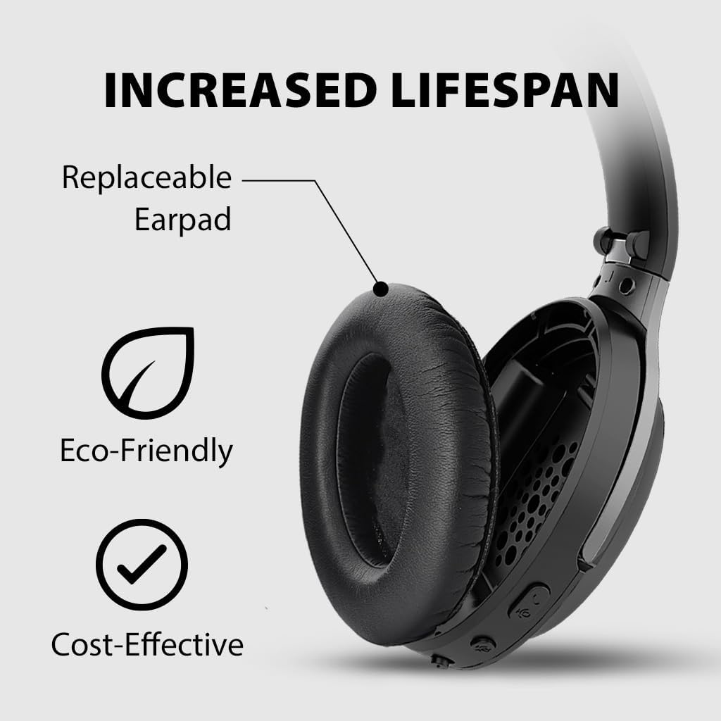 Avantree Aria 3 [2024 Version] - Bluetooth 5.3 Active Noise-Cancelling Headphones Over-Ear, with Wireless HD Audio, Spacious & Comfortable Fit, Dual Connectivity, and 55hr Extended Playtime-6