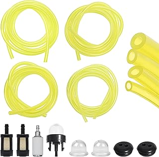 LUCKNIGHT Fuel Line Hose Tube 2/2.5/3mm, Fuel Filters Oil Pipe Hose Washer Tank Seal Grommet Accessories for Mower, Hedge Trimmer, Garden Machine Fitting with Snap in Primer Bulbs, Fuel Filters