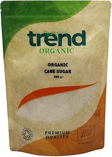 Trend Organic Cane Sugar Ideal for Sweetening Your Culinary Creations - Certified Organic Sweetness, Pure, Unrefined, and Sustainably Sourced - Vegan, Non-GMO, No Additives, No Preservatives, 500g