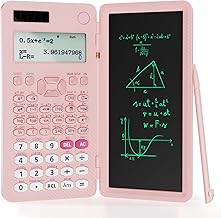 Upgraded 991ES MAX Rechargeable Scientific Calculator, ROATEE Multiview 4-Line Display with Erasable LCD Writing Tablet, Solar Battery Power with Notepad for School…