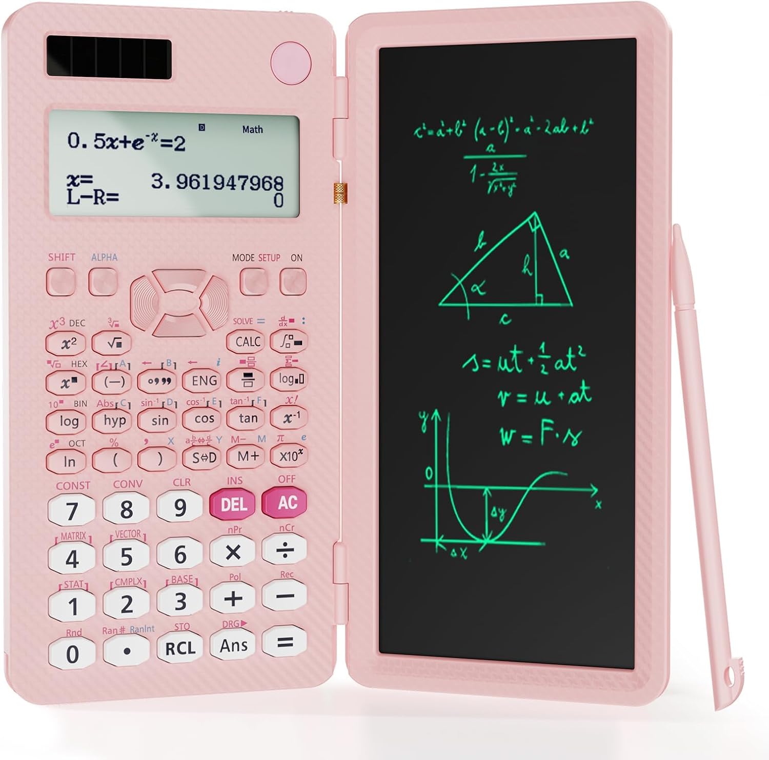 Upgraded 991ES MAX Rechargeable Scientific Calculator, ROATEE Multiview 4-Line Display with Erasable LCD Writing Tablet, Solar Battery Power with Notepad for School…-0