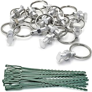 Greenhouse Bolts and Rings Cropped Head, Aluminium Greenhouse Bolts & Nuts with Reusable Plant Ties, 15Pack Greenhouse Nuts and Bolts Accessories Anchor in Glazing Channels for Plant, Repairing