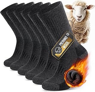 TIBISI Thermal Mens Socks Women,Merino Wool Socks,Warm Winter Thick Socks,Work Socks,Running Sports Hiking Walking Trainer socks Wool Socks- 3 pairs