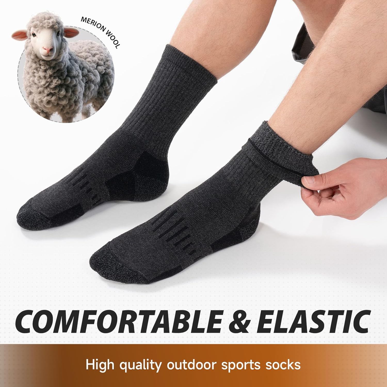 TIBISI Thermal Mens Socks Women,Merino Wool Socks,Warm Winter Thick Socks,Work Socks,Running Sports Hiking Walking Trainer socks Wool Socks- 3 pairs-2