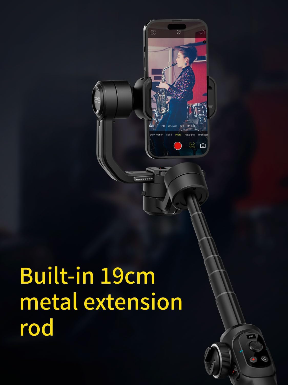 AOCHUAN Gimbal Stabilizer for Smartphone, 3-Axis Industry-Standard Gimbal w/360°Rotation, Phone Gimbal Stabilizer Built-in Extension Rod, Professional Gimbal w/Fill Light for iPhone/Android-Smart S2-6