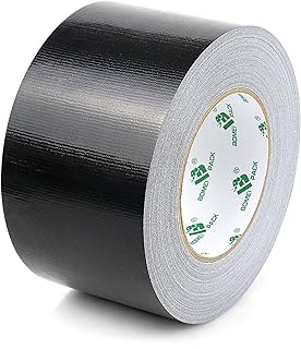 BOMEI PACK Black Wide Duct Tape Reinforced 75mm x 50m Waterproofs Heavy Duty Gaffer Tape for Pipelines Fixing Repairing DIY Craft Labeling,Carpet Edge Single Side Seam Sealing