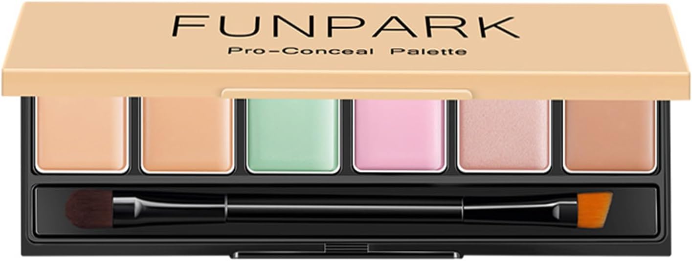 6 Colors Concealer Palette - Waterproof Hydrating Concealer Full Coverage - Long Lasting Smooth Lightweight Concealer And Contour Palette For Covers Dark Circles, Blemishes, Acne Marks And Redness-0