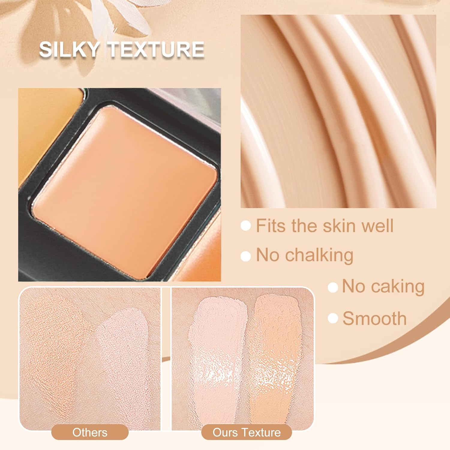 6 Colors Concealer Palette - Waterproof Hydrating Concealer Full Coverage - Long Lasting Smooth Lightweight Concealer And Contour Palette For Covers Dark Circles, Blemishes, Acne Marks And Redness-3