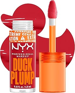 NYX Professional Makeup Lip Plumping Gloss, Intense Colour and High Pigmentation, With Extreme High Shine Finish, Infused with Spicy Ginger, Vegan Formula, Duck Plump, Cherry Spice