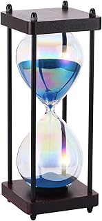 Hourglass Timer 30 Minutes, Color Vintage Sandglass Timer Wooden Frame Decorative Sand Timer, Sand Clock Timer for Kitchen Office Bedroom, Retro Fashion Home Decorations, Gift for Women's Day