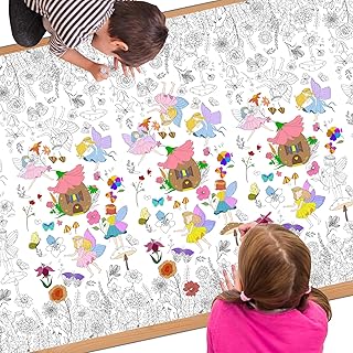 Butterfly Giant Colouring Table Cloth for Kids,137 * 274cm Spring Butterfly Colouring Poster Tablecloth Colouring Books Table Cover for Girls Boys School Party Poster Educational Doodle Activity Game