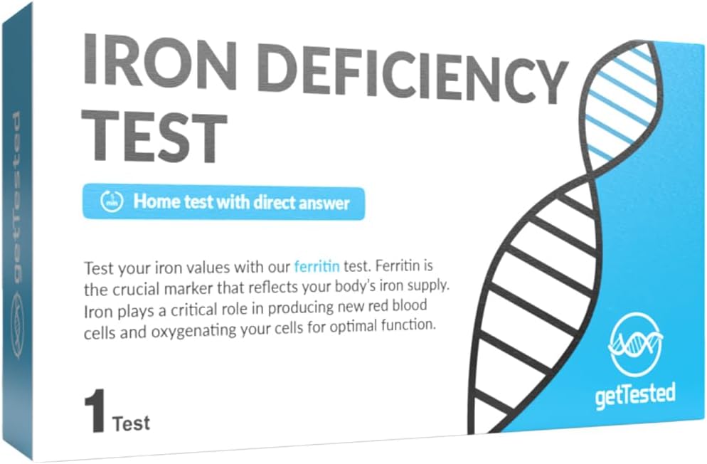 GetTested at Home Iron Deficiency Test (1 Test) The Test Measures The Level of S-Ferrit in The Blood and Gives a Picture of The Body's Iron Stores.-0