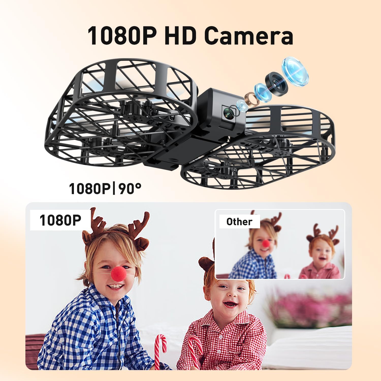 4DRC V38 Foldable Drone with 1080P Camera,RC Quadcopter for Kids Beginners, Altitude Hold and Long Flight Time,Propeller Full Protect, Easy to use Kids Gifts Toys for Boys, Girls-1