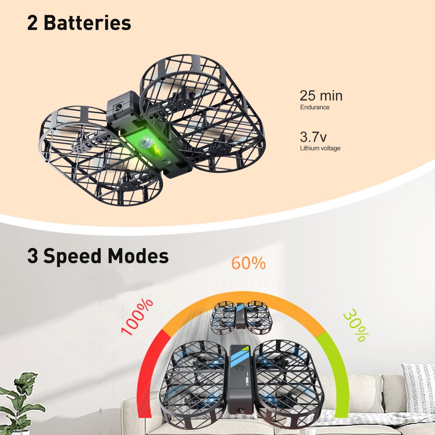 4DRC V38 Foldable Drone with 1080P Camera,RC Quadcopter for Kids Beginners, Altitude Hold and Long Flight Time,Propeller Full Protect, Easy to use Kids Gifts Toys for Boys, Girls-5