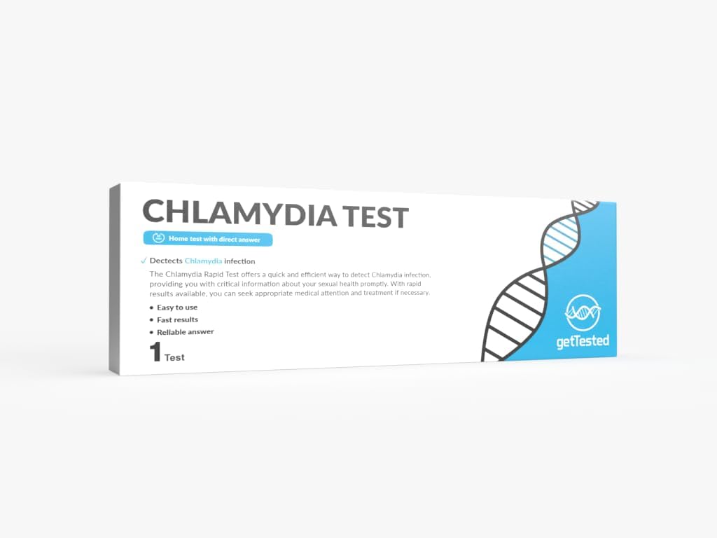 GetTested at Home STI Chlamydia at-Home Rapid Test (1 Test) for Both Men (Urine) and Women (Swab) Offers a Quick and efficient Way to detect Chlamydia Infection.-0