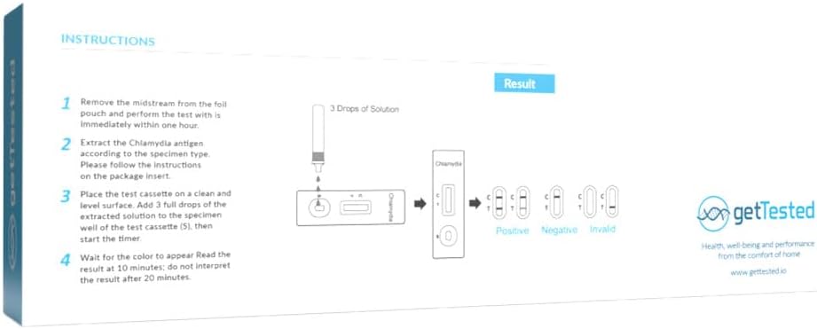 GetTested at Home STI Chlamydia at-Home Rapid Test (1 Test) for Both Men (Urine) and Women (Swab) Offers a Quick and efficient Way to detect Chlamydia Infection.-1