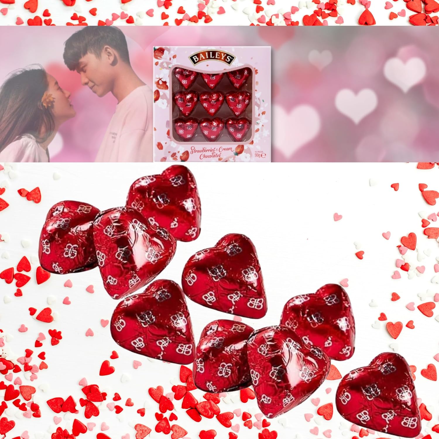 Chocolate Gifts Baileys Strawberry and Cream Hearts Milk Chocolate Fruity Taste 90g Gift Box. Great Small Gift for Birthday, Mother's Day, Father’s Day, Valentines, Date Nights, Thinking Of You-4