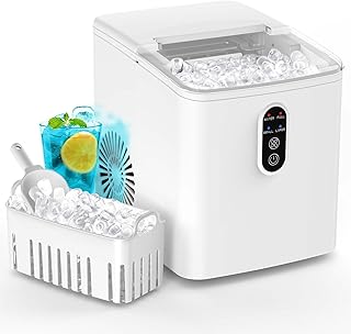 Ice Maker Machine,Ice Cube Maker 12KG in 24Hrs,2 Size S/L 9 Cubes Ready in 6 Mins,Countertop Ice Maker with Ice Scoop and Basket,Self-Cleaning Ice Machine for Home Kitchen Office Camping Party Bar