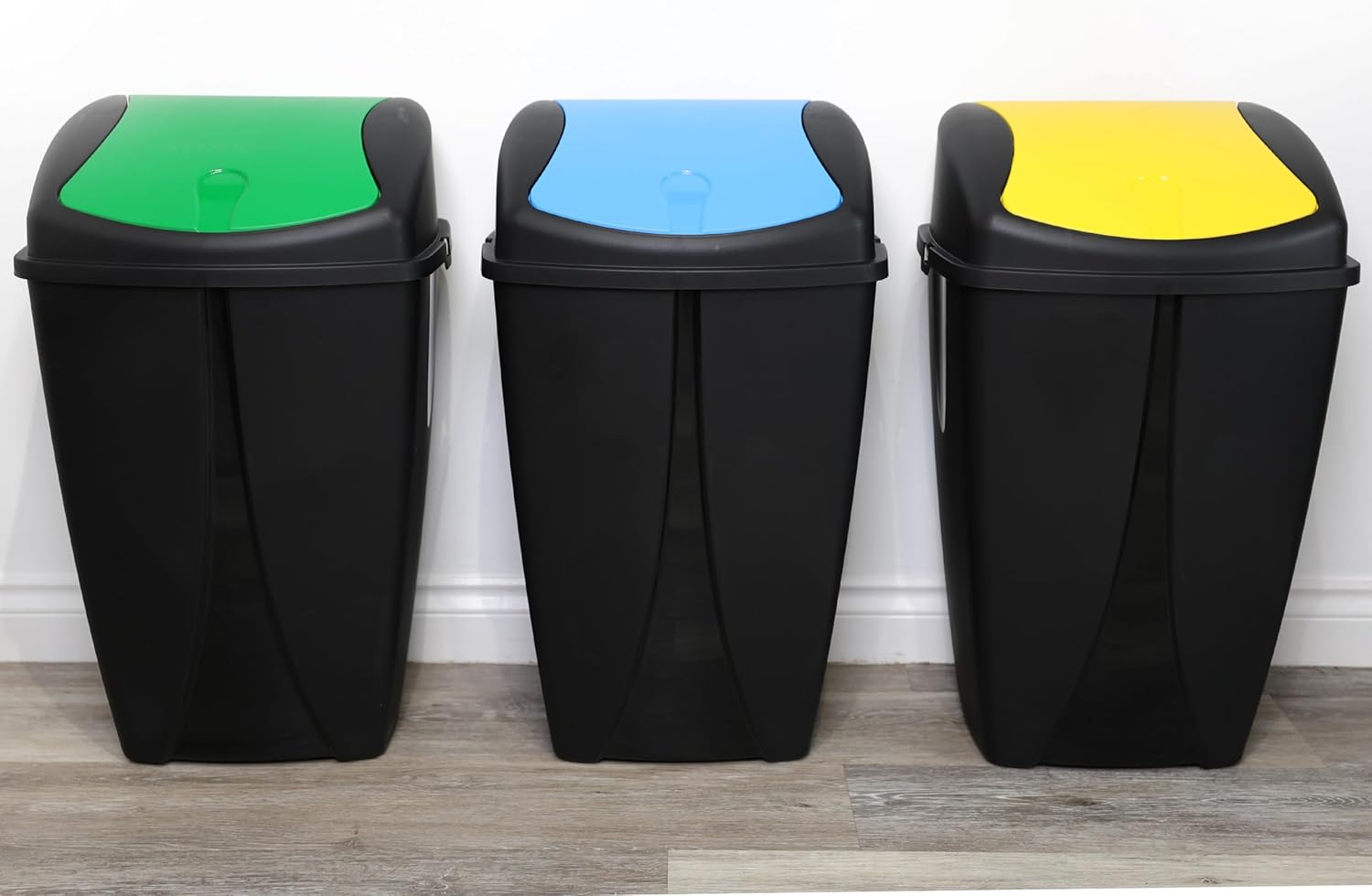 DIVCHI Plastic Flip Top Waste Bin - Removable Swing Lid Garbage Rubbish Kitchen Dustbins | Recycle Recycling Trash Can | Refused Bins For Home Bathroom Office Set Of 3 (Mini, 10L)-6