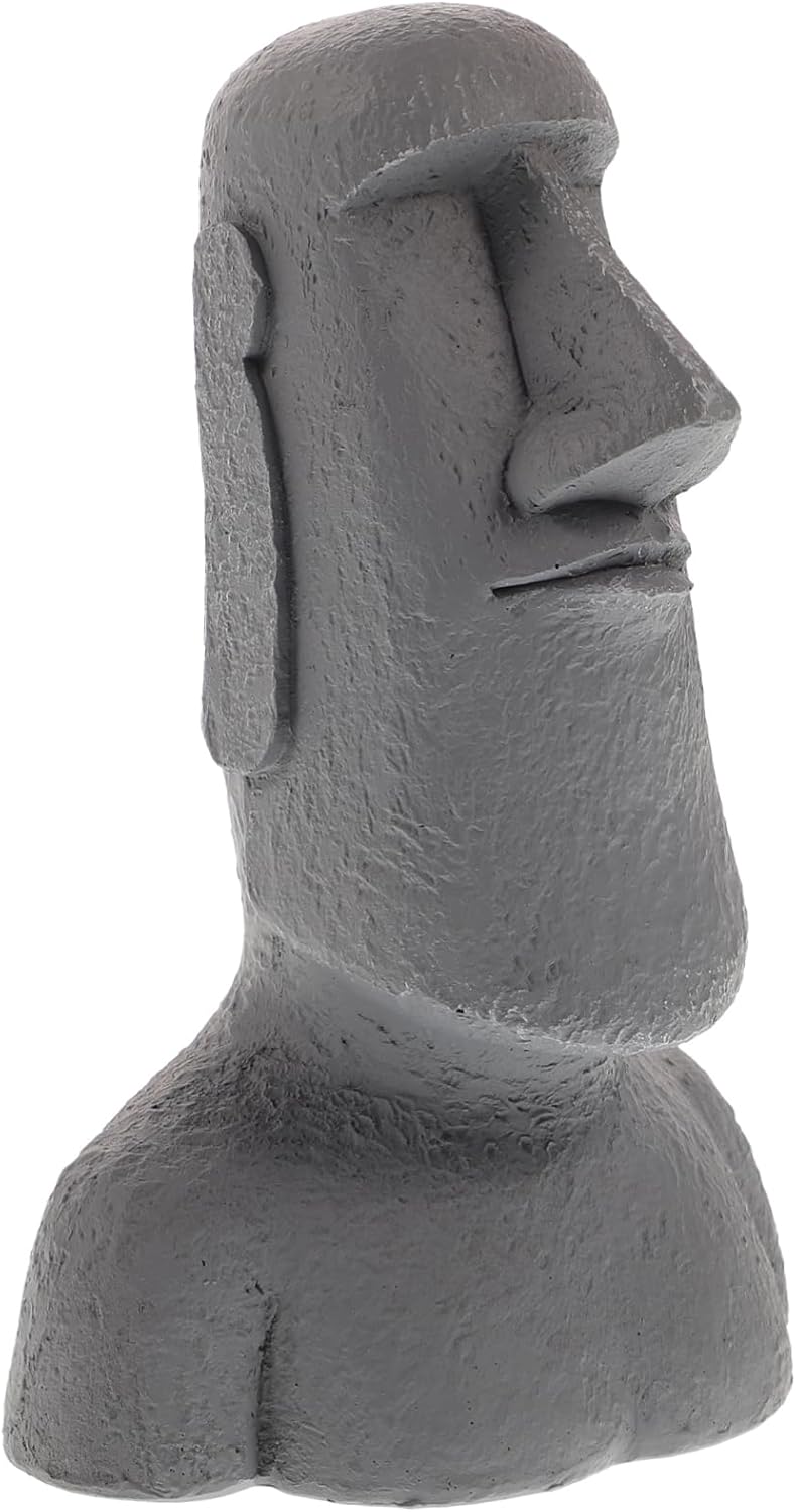 Milisten Easter Island Ahu Akivi Moai Monolith Statue Resin Easter Island Head Figurine Mini Moai Garden Sculpture Funny Ornaments Easter Party Supplies for Lawn-0