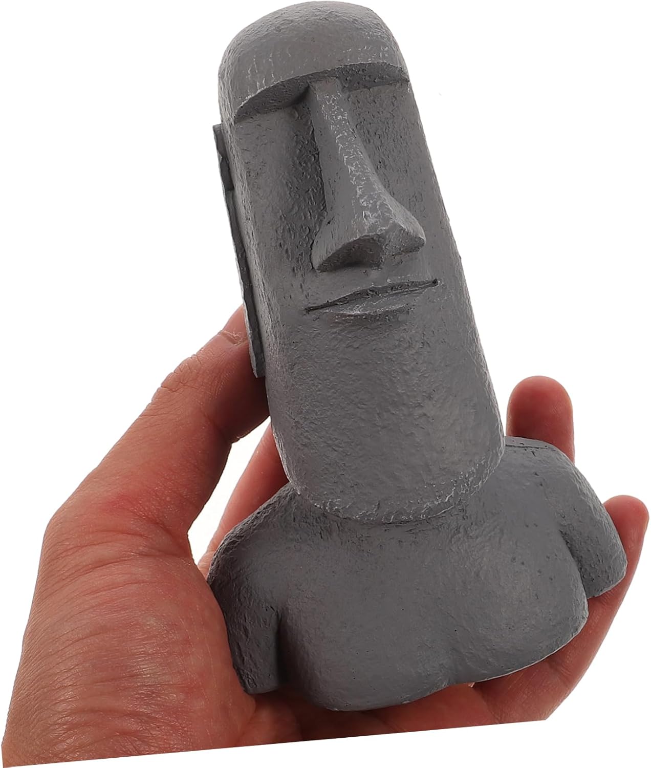 Milisten Easter Island Ahu Akivi Moai Monolith Statue Resin Easter Island Head Figurine Mini Moai Garden Sculpture Funny Ornaments Easter Party Supplies for Lawn-5