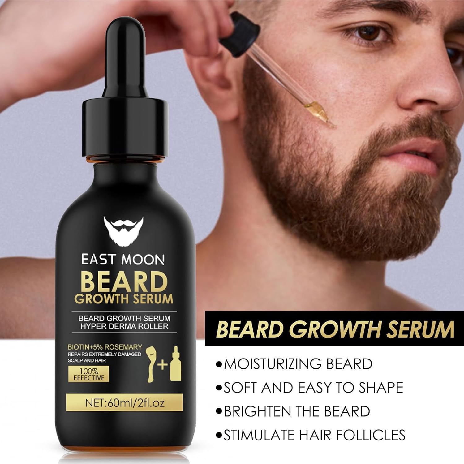 Beard Growth Kit-With Beard Derma Roller For Growth & Natural Ingredients Beard Growth Serum-Beard Grooming Kit For Men-Beard Kit For for Beard Rapid Growth and Thickening -Gifts For Men Dad Father-2