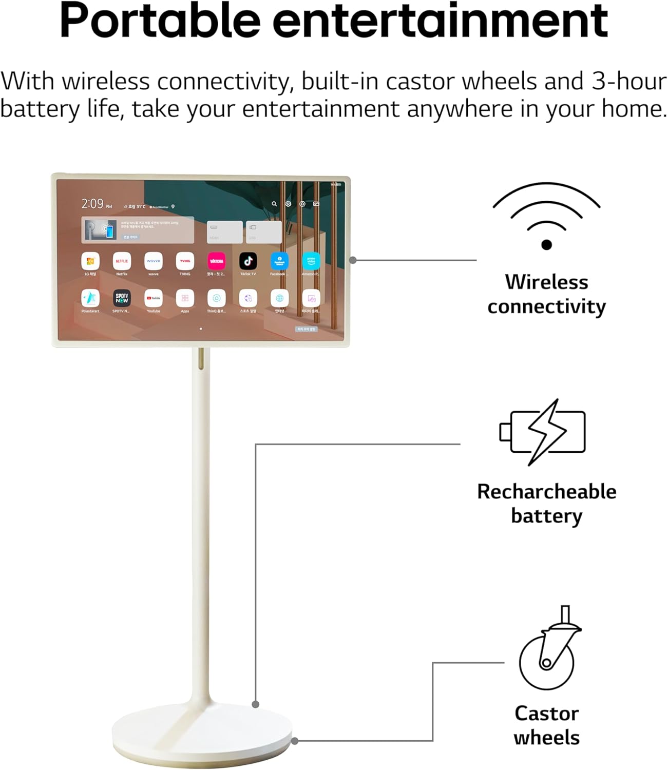 LG StanbyMe 27ART10AKPL 27 inch Wireless TV | Portable Smart Display | 1080p | 2023 series-11