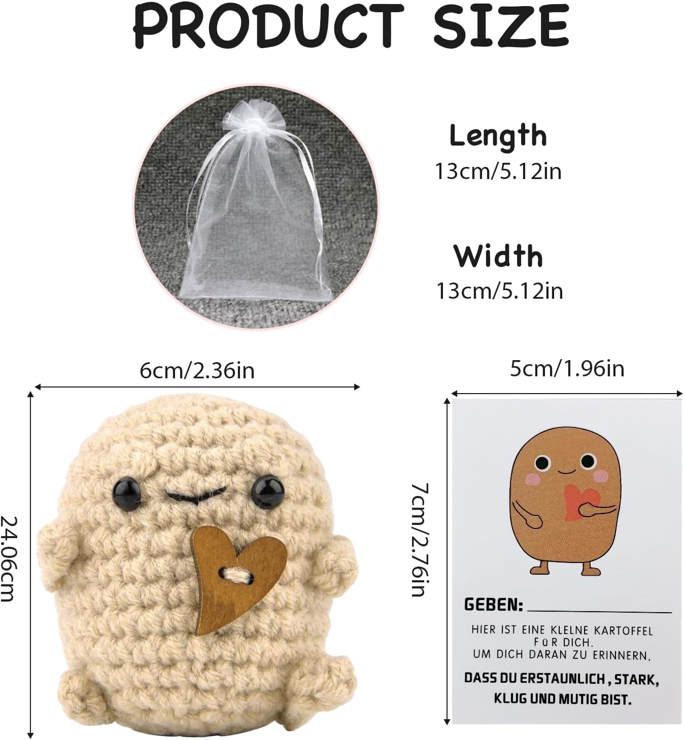 Leogony Potato Crochet Toy, Cute Potato Plush Gift, Potato Doll with Card-1