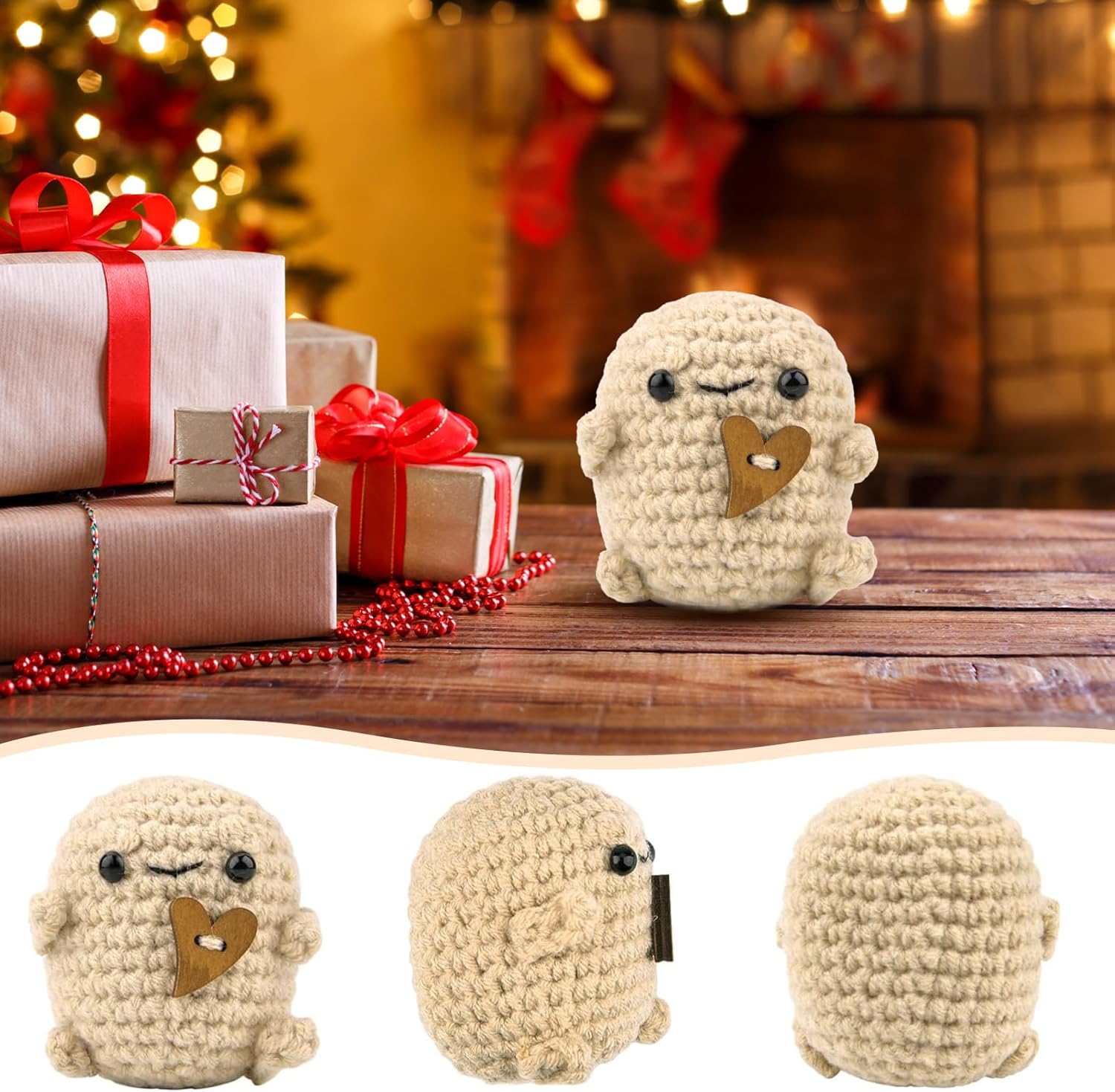 Leogony Potato Crochet Toy, Cute Potato Plush Gift, Potato Doll with Card-6