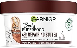 Garnier Body Superfood, Repairing Body Butter, with Cocoa & Ceramide, Body Butter for Very Dry Skin, Vegan Formula, 300ml