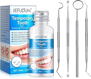 Tooth Filling Repair Kit, Temporary Filling Kit for Teeth for Temporary Restoration of Missing & Broken Teeth Replacement Dentures with 4 Types of Dental Tools Sale Clearence