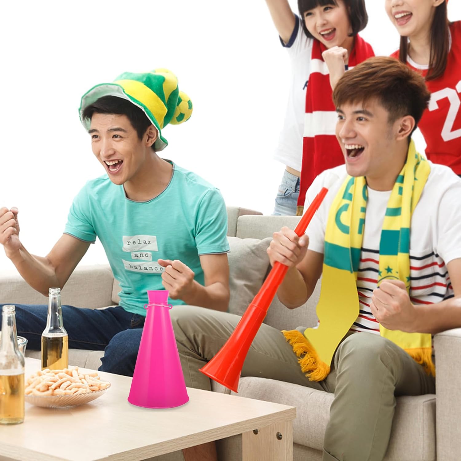 BESPORTBLE Rosy Plastic Megaphone, Cheer Megaphone Boost School Spirit Diy Cheerleading Megaphone Hearing Horn For Supersbowl Sports Events Parties Match Game Outdoor Activities-2